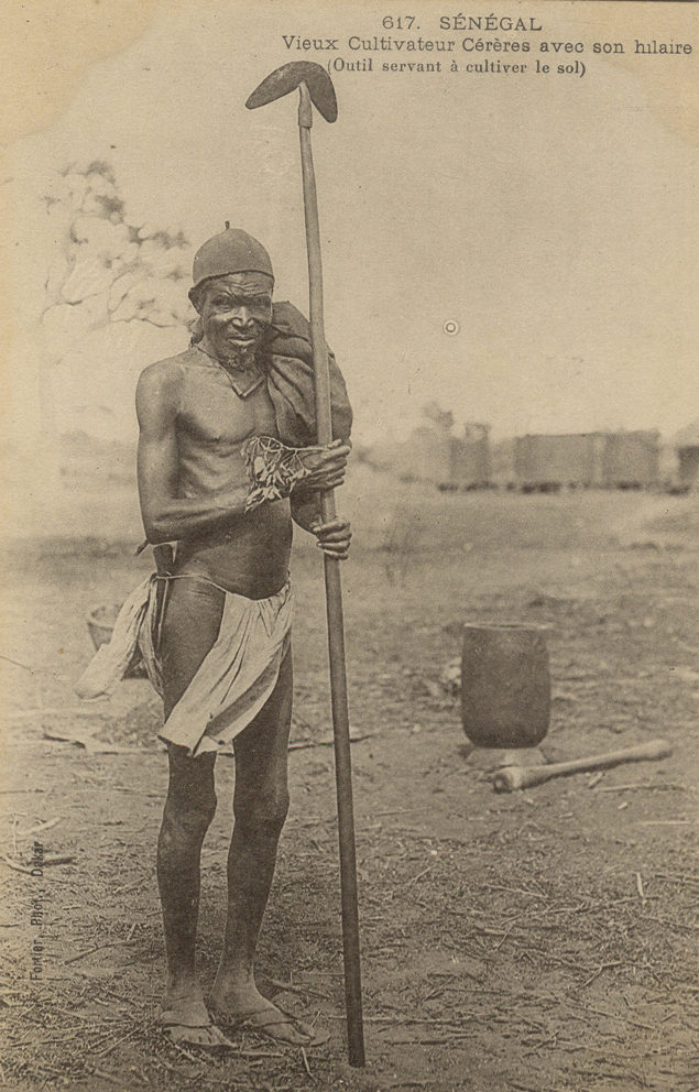 SÉNÉGAL – Vieux Cultivateur Cérères avec son hilaire (Outil servant à cultiver le sol)